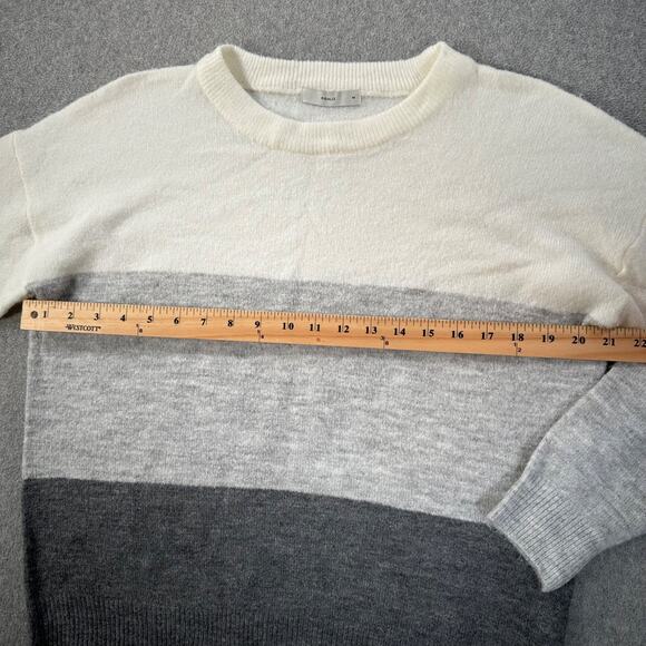 Pigalle Colorblock Crewneck Sweater Size Medium Gray Fuzzy Pullover - Picture 6 of 9